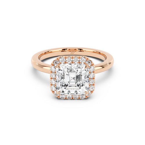 Stella Halo  Engagement Ring with Plain Band