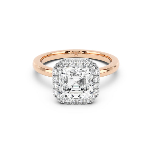 Stella Halo  Engagement Ring with Plain Band