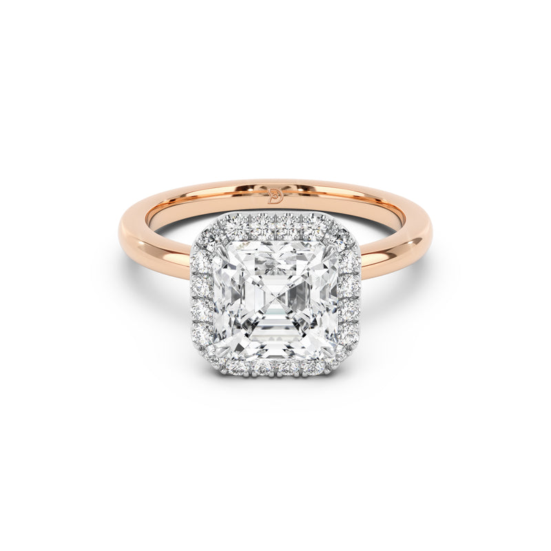 Stella Halo  Engagement Ring with Plain Band
