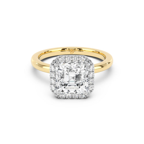 Stella Halo  Engagement Ring with Plain Band