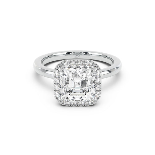 Stella Halo  Engagement Ring with Plain Band