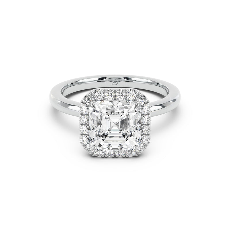 Stella Halo  Engagement Ring with Plain Band