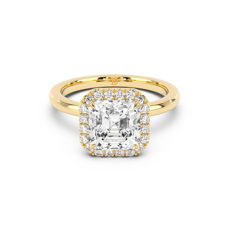 Stella Halo  Engagement Ring with Plain Band