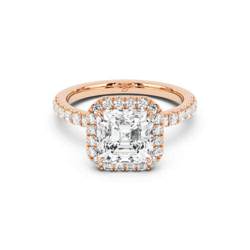 Stella Halo Engagement Ring with Diamond Band