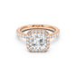 Stella Halo Engagement Ring with Diamond Band