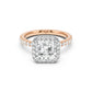 Stella Halo Engagement Ring with Diamond Band
