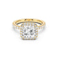 Stella Halo Engagement Ring with Diamond Band