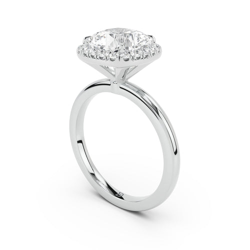 Stella Halo  Engagement Ring with Plain Band
