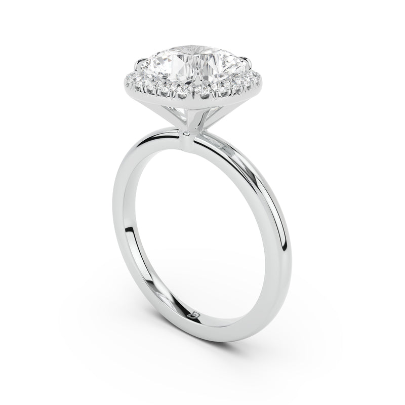 Stella Halo  Engagement Ring with Plain Band