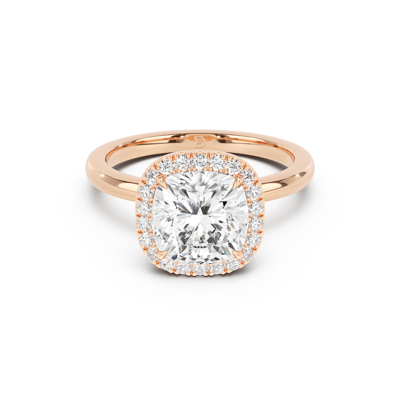 Stella Halo  Engagement Ring with Plain Band