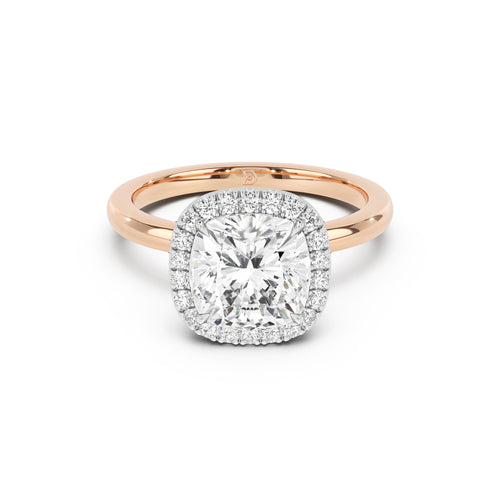 Stella Halo  Engagement Ring with Plain Band