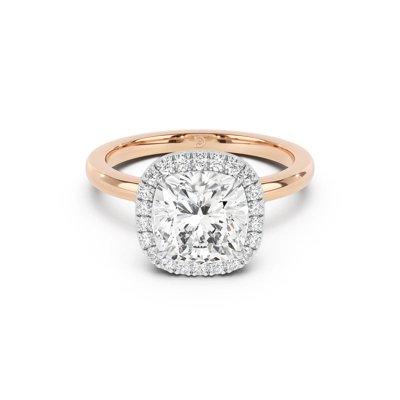 Stella Halo  Engagement Ring with Plain Band