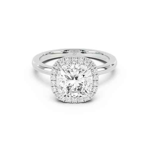 Stella Halo  Engagement Ring with Plain Band