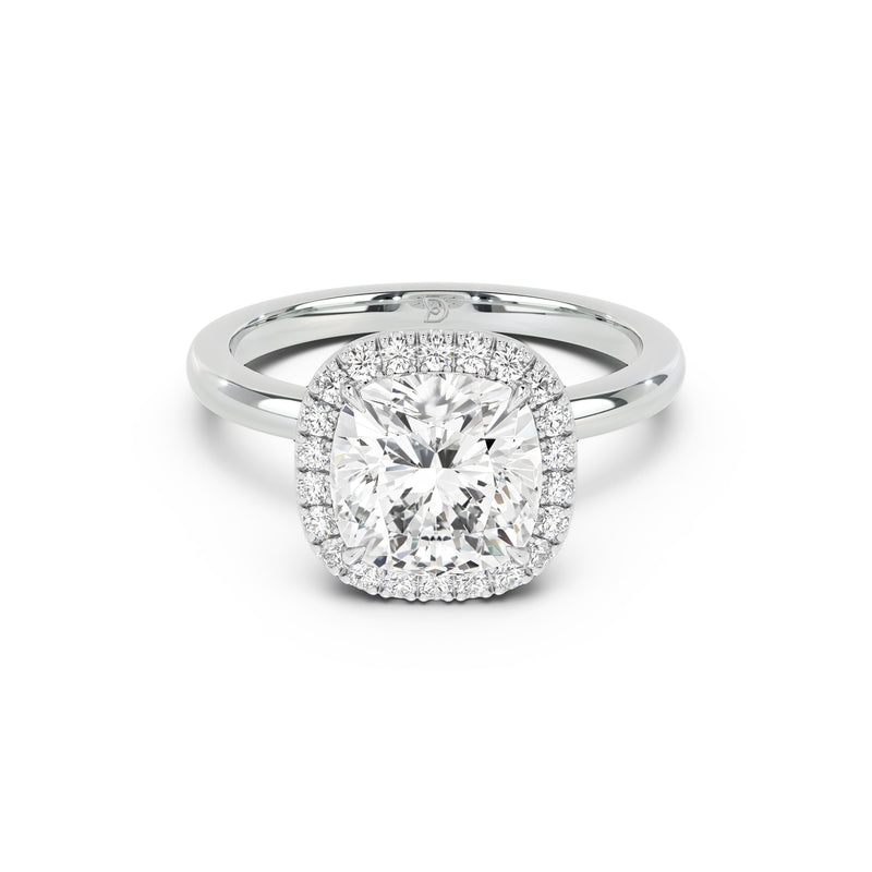 Stella Halo  Engagement Ring with Plain Band