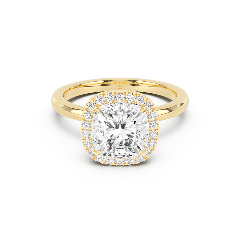 Stella Halo  Engagement Ring with Plain Band