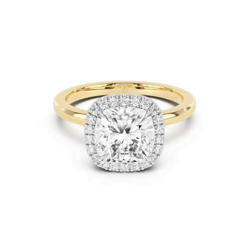 Stella Halo  Engagement Ring with Plain Band