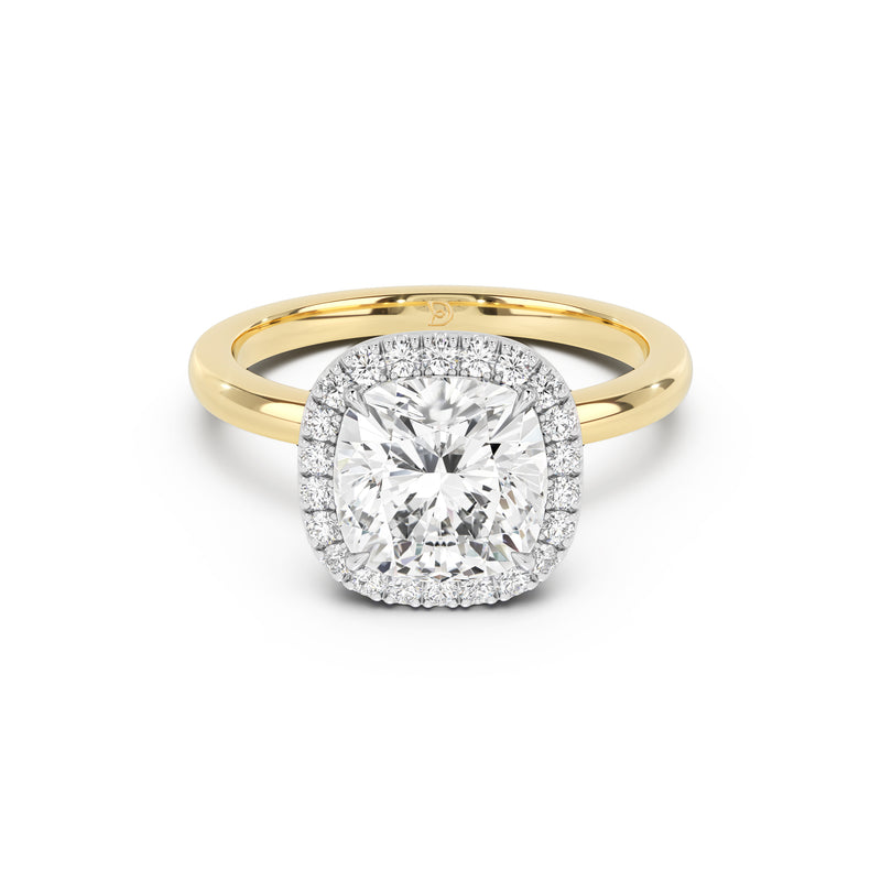 Stella Halo  Engagement Ring with Plain Band