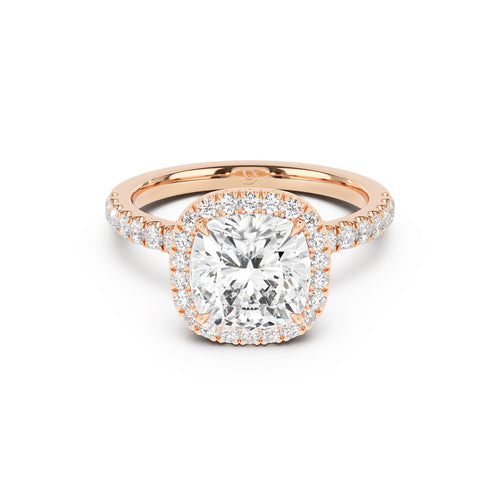 Stella Halo Engagement Ring with Diamond Band