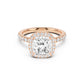 Stella Halo Engagement Ring with Diamond Band