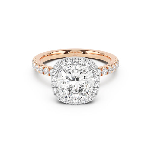 Stella Halo Engagement Ring with Diamond Band