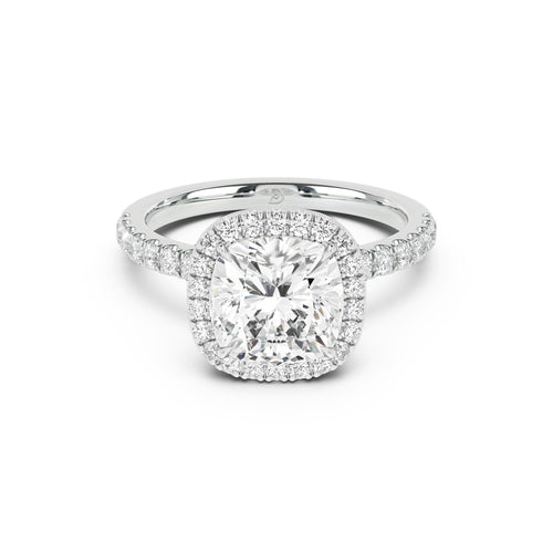 Stella Halo Engagement Ring with Diamond Band
