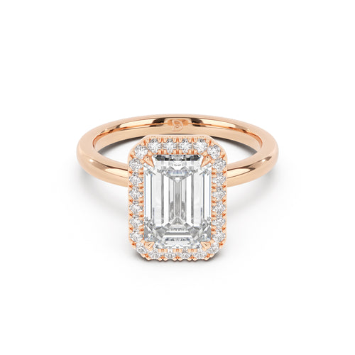 Stella Halo  Engagement Ring with Plain Band