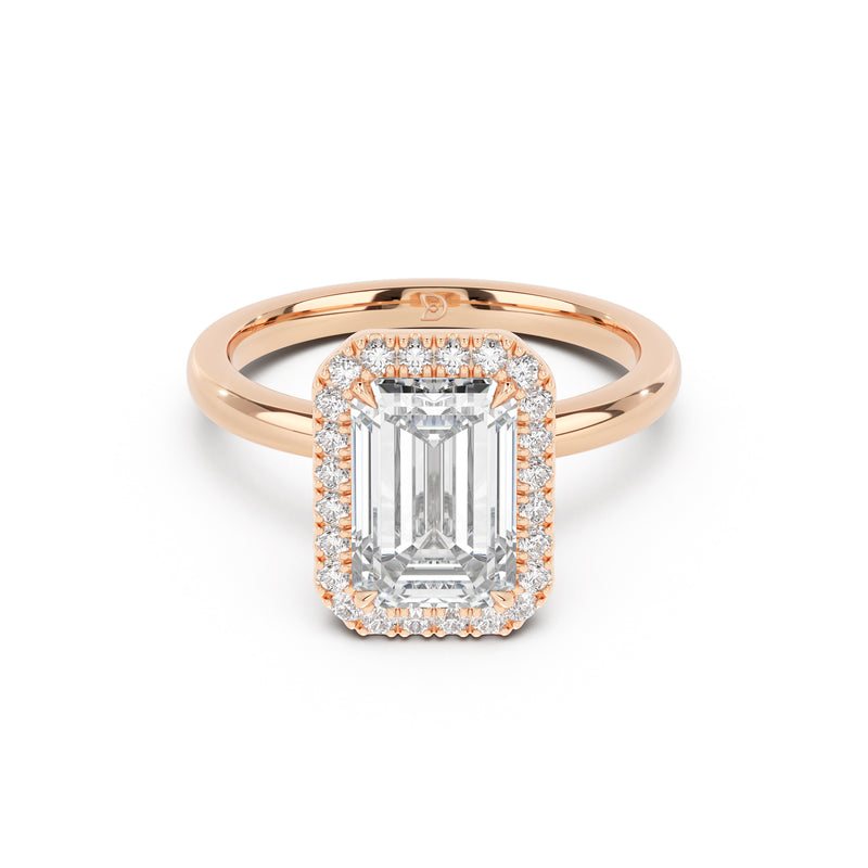 Stella Halo  Engagement Ring with Plain Band