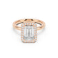 Stella Halo  Engagement Ring with Plain Band