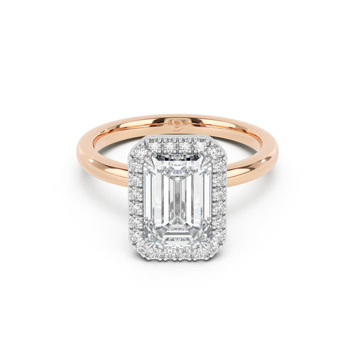 Stella Halo  Engagement Ring with Plain Band