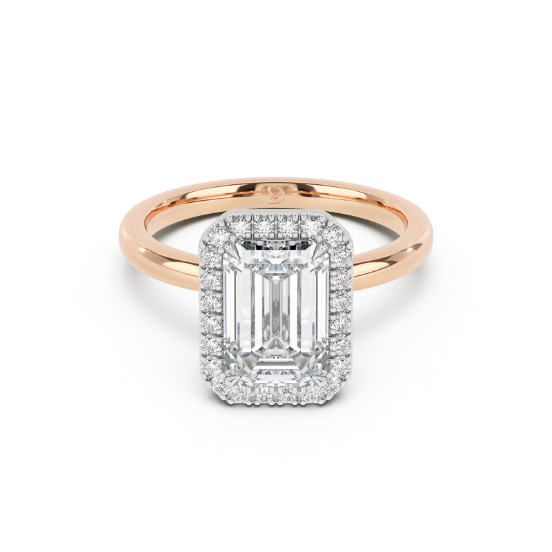 Stella Halo  Engagement Ring with Plain Band