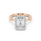 Stella Halo  Engagement Ring with Plain Band