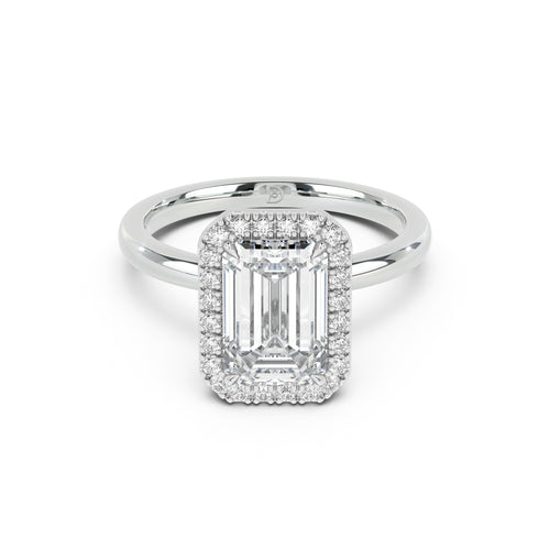 Stella Halo  Engagement Ring with Plain Band