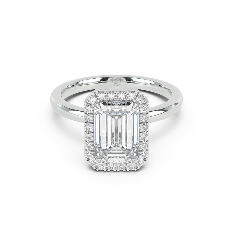 Stella Halo  Engagement Ring with Plain Band