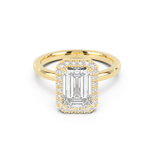 Stella Halo  Engagement Ring with Plain Band