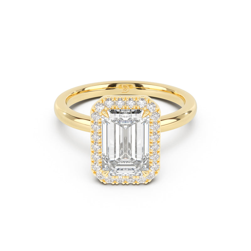 Stella Halo  Engagement Ring with Plain Band
