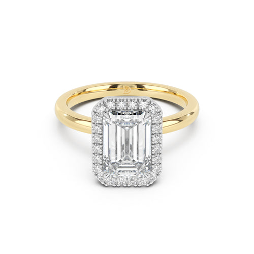 Stella Halo  Engagement Ring with Plain Band
