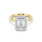 Stella Halo  Engagement Ring with Plain Band