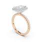 Stella Halo Engagement Ring with Diamond Band