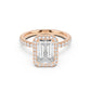 Stella Halo Engagement Ring with Diamond Band