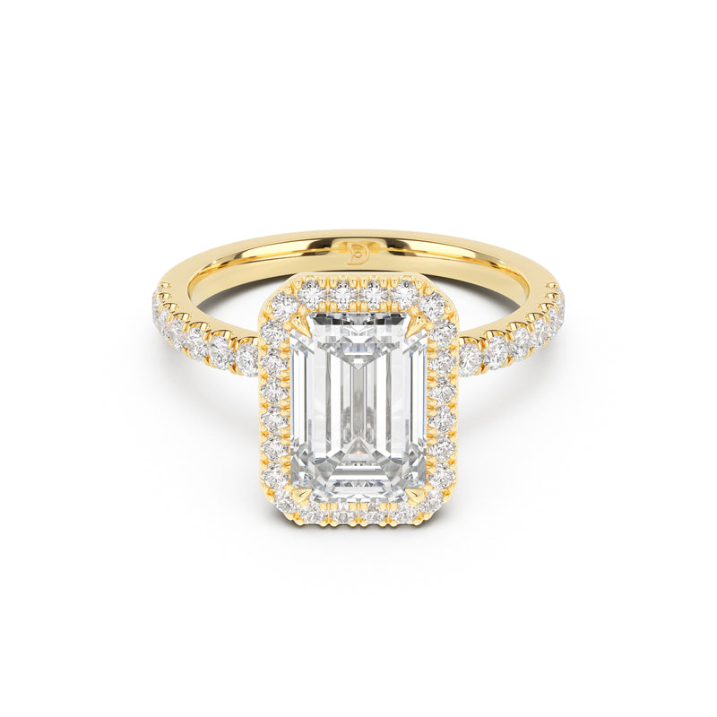 Stella Halo Engagement Ring with Diamond Band