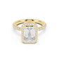 Stella Halo Engagement Ring with Diamond Band
