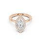 Stella Halo  Engagement Ring with Plain Band