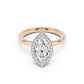 Stella Halo  Engagement Ring with Plain Band