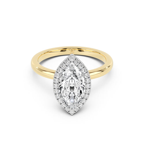 Stella Halo  Engagement Ring with Plain Band