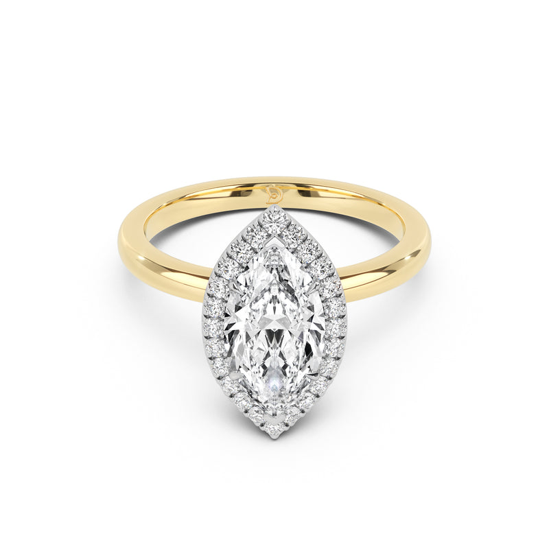 Stella Halo  Engagement Ring with Plain Band