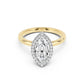 Stella Halo  Engagement Ring with Plain Band