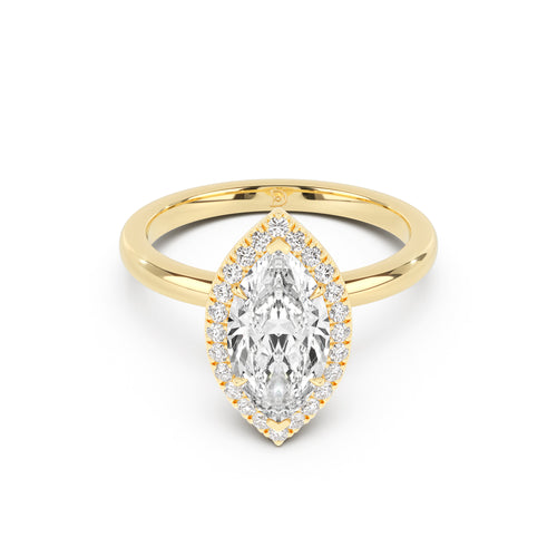 Stella Halo  Engagement Ring with Plain Band