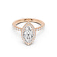 Stella Halo Engagement Ring with Diamond Band