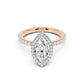 Stella Halo Engagement Ring with Diamond Band