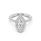 Stella Halo Engagement Ring with Diamond Band